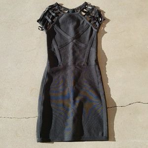 Bebe bodycon dress in black/green